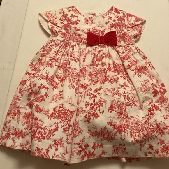 Janie and Jack Red Toile Print Dress - Picture 2 of 16